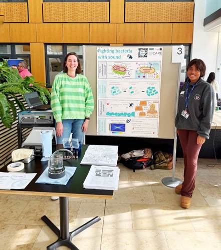 A couple of women standing next to a white board

AI-generated content may be incorrect.